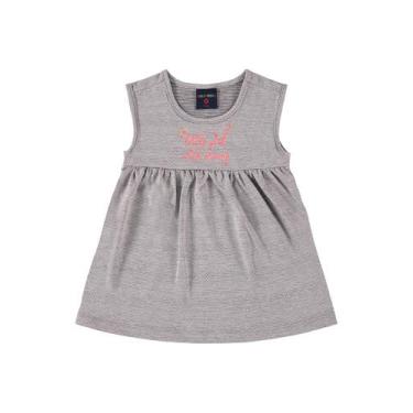 Imagem de Vestido em Malha Trabalhada para Bebê Menina Guloseima, Cinza, M