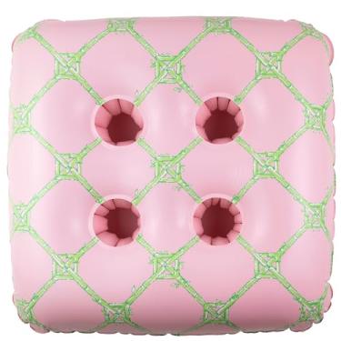 Imagem de Lilly Pulitzer Suporte inflável de bebida para 4 bebidas, refrigerador inflável para piscina ou banheira de hidromassagem, boias de bebida para piscinas, treliça de borboleta