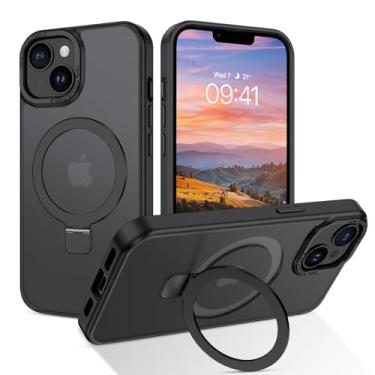 Imagem de DUEDUE Capa magnética para iPhone 14 Plus com suporte de anel [compatível com Magsafe], capa protetora de corpo inteiro fina à prova de choque com suporte para Apple iPhone 14 Plus de 6,7 polegadas,