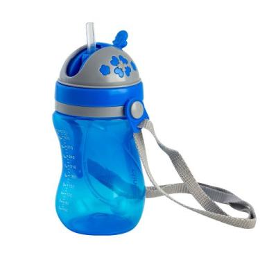 Imagem de Copo Infantil com Canudo azul 320ml Clingo 