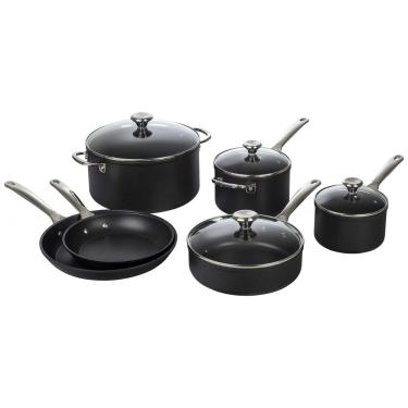 Imagem de Conjunto de Panelas e Frigideiras em Aço Inoxidável, 10 Peças, LE CREUSET TNSP0010, Preto