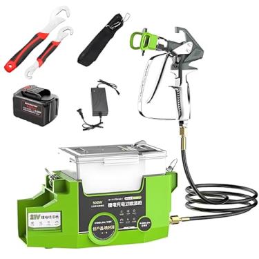 Imagem de Pulverizador de tinta com tanque de potência de 500 W com baterias de 6,0 Ah, pode pulverizar 12,6 litros, pulverizador de tinta sem ar de 1400 ml com 15 Mpa, 6 velocidades, pode pulverizar tinta