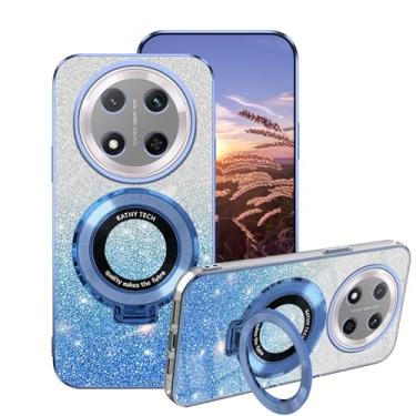 Imagem de Wousunly Capa para Honor Magic 7 Lite Capas de silicone com suporte de anel, para Honor Magic 7 Lite capa de telefone com glitter transparente camada dupla removível TPU macio à prova de choque capa