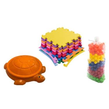 Imagem de Jabuti tanque de areia e bolinhas amarelo + 100 bolinhas coloridas + 3