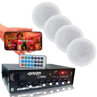 Imagem de Kit Som Para Drywal Teto Gesso 4 Canais 4 Falantes Brancos - ORION