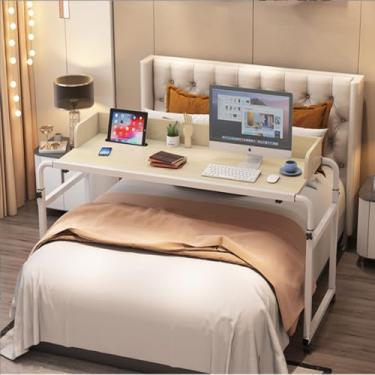 Imagem de Mesa de cama ajustável, mesa para laptop, mesa de trabalho com rodinhas – mesa de computador multiuso de altura e largura para uso doméstico ou no escritório