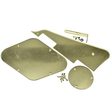 Imagem de Dopro Placa traseira LP para guitarra Pickguard placa traseira e suporte de montagem de aço dourado com parafusos de montagem de aço para espelho dourado Les Paul Gold Mirror 1Ply dos EUA
