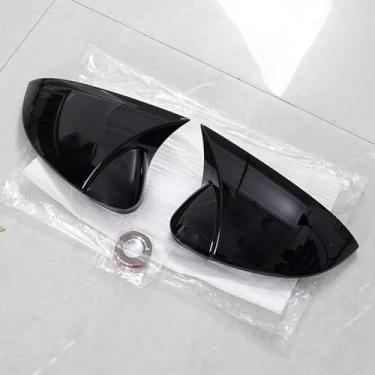 Imagem de 2 peças para VW Golf 8 MK8 R GTI RLine 2020 2021 2022 2023 acessórios (W/Lane Assist) Capa de espelho retrovisor lateral de buzina OX para carro esportivo ABS - preto carbono