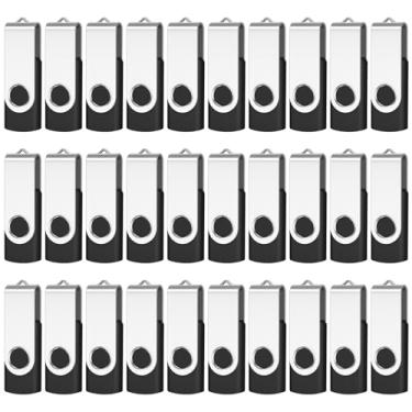 Imagem de AreTop Unidades flash USB de 512 MB, pacote com 100, unidades de polegar premium USB 2.0, pacote com 100 unidades de memória pendrive a granel (embalagem com 100 unidades de 512 MB, preto)