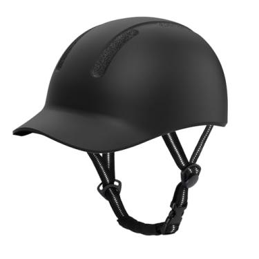 Imagem de Shinmax Capacete De Bicicleta Capacete De Bicicleta Com Viseira Longa, Faixa Refletiva Segura E Confortável, Capacete De Bicicleta Ajustável, Capacete Leve Para Adultos, Para Deslocamento Urbano, M