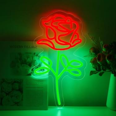 Imagem de DMDMBSR Placa De Led Neon Com Flores De Rosas Vermelhas, Painel Traseiro De Acrílico, Placa Neon Com Logotipo, Interruptor Usb Dimmer Para Casa, Sala De Estar, Flores, Loja, Festa, Casamento, Arte D