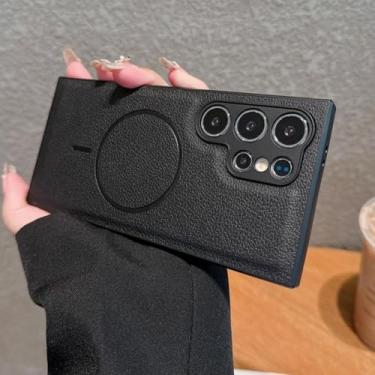 Imagem de MVVKKY Para SamsungS25Plus Proteção Completa de Câmera Luxo Cor Sólida Capa de Telefone À Prova de Choque Capa Traseira Magnética Bumper (Para SamsungS25Plus / Preto)