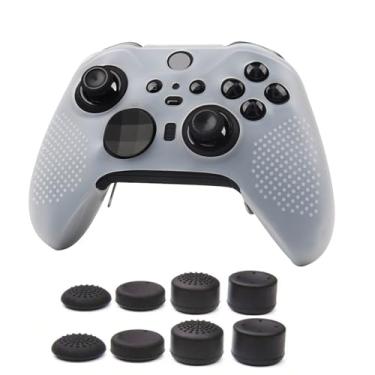 Imagem de Capa de controle branca compatível com controle sem fio Xbox Elite Series 2 Core, capa protetora de controle, tampa personalizada para aperto de polegar