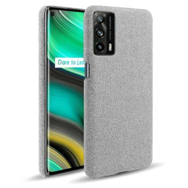 Imagem de Capa para OPPO Realme X7 PRO ULTRA,Capa desenhada em lona,Case Protetora Ultrafina com Empunhadura Macia,Design em Tecido Antichoque e Antiarranhões-Light gray