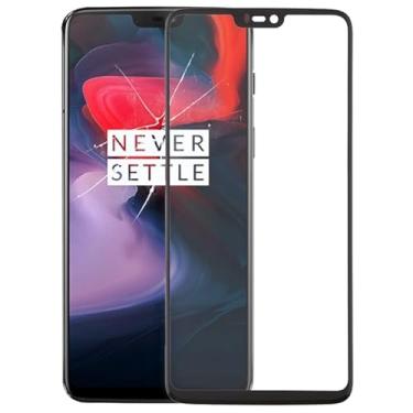 Imagem de Peças de substituição de telefone celular Para o OnePlus 6, a lente de vidro externo da tela frontal com adesivo OCA opticamente claro Acessórios telefônicos
