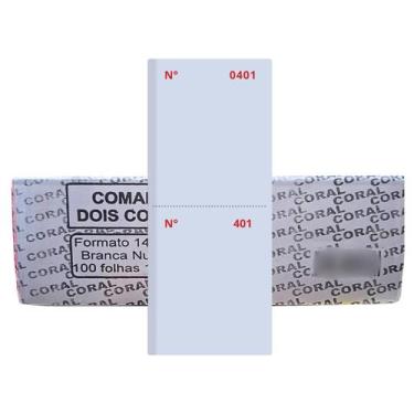 Imagem de Comanda 2 Corpos Numerada Branca Papel Offset 100 Folhas Coral Unidade