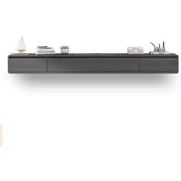 Imagem de Suporte De Tv Flutuante Console De Tv Montado Na Parede Unidade De Tv Flutuante Montada Na Parede Com Centro De Entretenimento De 3 Portas Para Sala De Estar Do Quarto, Grey, 180 * 24 * 20cm