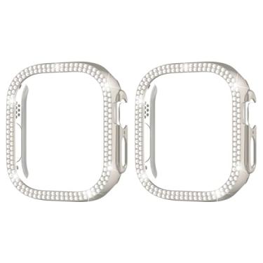 Imagem de XFEN Pacote com 2 capas brilhantes de diamante brilhante sem protetor de tela para Apple Watch Ultra/Ultra 2 49 mm - Starlight (sem vidro)