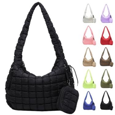 Imagem de Bagtopia Bolsa feminina acolchoada com bolsa pequena, preta, Preto, Large