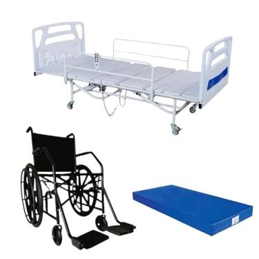 Imagem de Cama Solteiro Valência Motorizada 2 movimentos (Costas, Pernas) Acompanha Colchão D28 + Cadeira de rodas Manual
