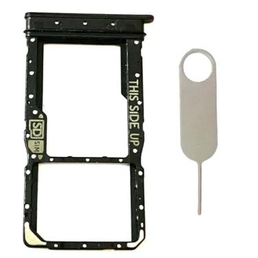 Imagem de Suporte de compartimento para cartão SIM único de substituição para bandeja de cartão micro SD para Motorola Moto G (5G) 2025 XT2517 incluindo pino ejetor de cartão (preto)