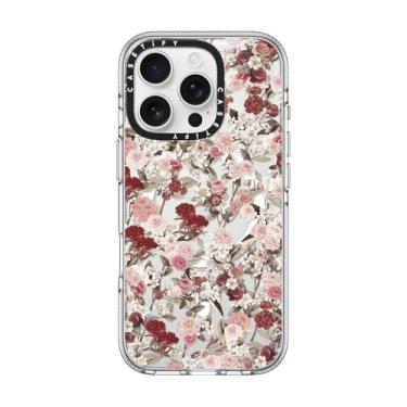 Imagem de CASETiFY Capa transparente para iPhone 16 Pro [não amarela/2 m. Proteção contra quedas de grau militar/compatível com Magsafe] - Vintage Flower Monday - Transparente