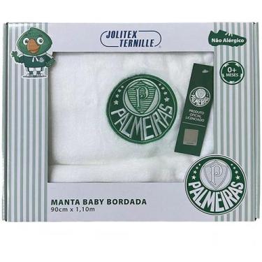 Imagem de Manta Cobertor Infantil Microfibra Bordada Palmeiras 90x1,10m - Jolite