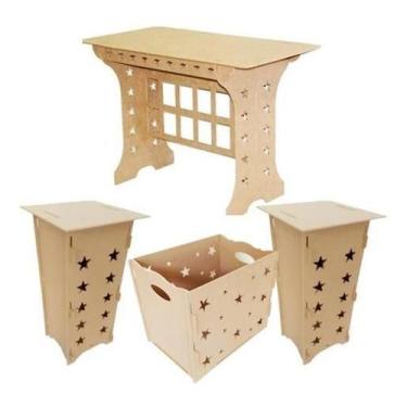 Imagem de Kit Mdf Cru Provençal Mdf Decoração Festa Mesa Cubo Caixa - Ludica Art