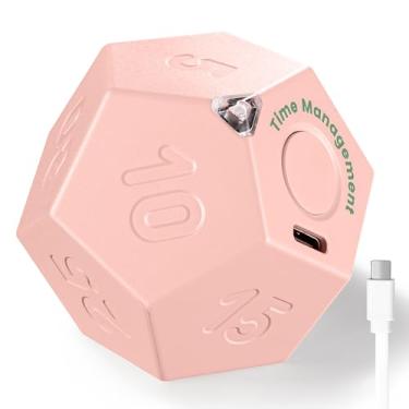 Imagem de KADAMS Pomodoro Cube Timer Produtividade - 11 Contagem Regressiva Predefinida, Ativação por Gravidade Flip-to-Start - Som Vibrador Silencioso Recarregável - Ideal para TDAH, Cozinha, Sala de Aula
