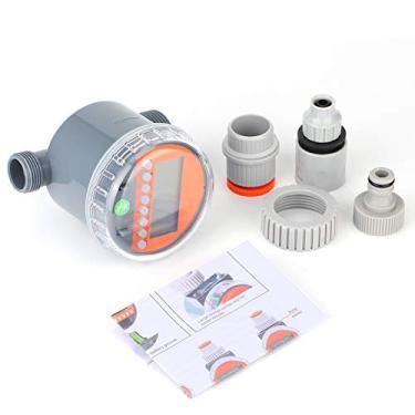 Imagem de Ferramenta de rega do timer de irrigação automática controlada por bateria inteligente construída na válvula de esfera elétrica para varanda de jardim Polyformaldeído cinza 350g