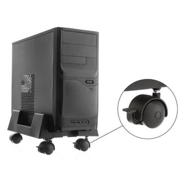 Imagem de Suporte Porta Gabinete Carrinho Ajustável Rodízios Com Trava