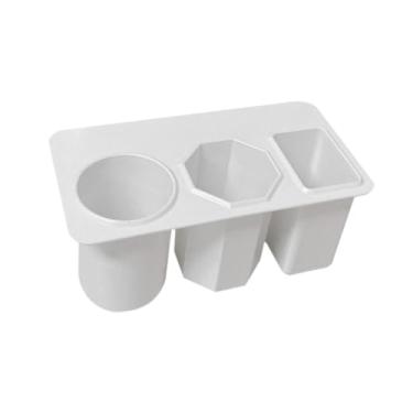 Imagem de IEUDNS Armazenamento lateral de mesa, embaixo da mesa, elegante e resistente, porta-esmalte para maquiagem, 3 compartimentos, caixa para cômoda resistente, Preto