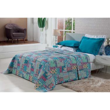 Imagem de Kit Cobre Leito Plazza Turquesa Casal Queen 3 Peças - Bordados Ricardo