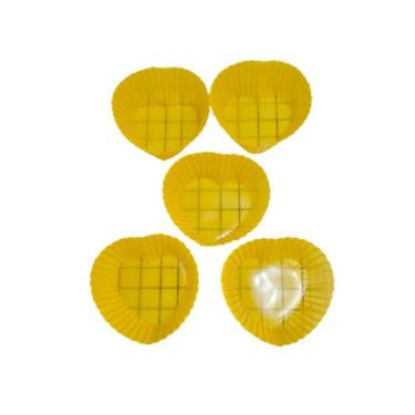 Imagem de Kit Forminhas De Cupcake/Muffin Em Silicone Coração 5pçs Laranja - Gen