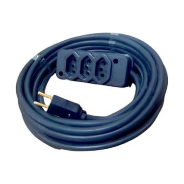 Imagem de Extensão Elétrica10 Metros, 3 Tomadas, Cabo Grosso PP 2x2,5mm, 20Amperes, Bivolt, Uso profissional e Doméstico, Reforçada