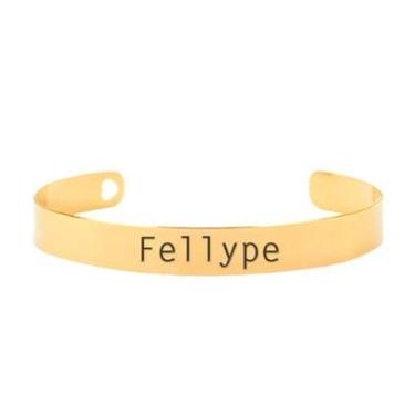 Imagem de Bracelete Personalizado Gravação Nome Fellype Banhado Ouro 18K - 999003187-Feminino