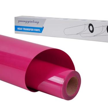 Imagem de guangyintong Rolos Htv, 30 Cm X 6 M, Vinil Termocolante - Rosa-Avermelhado Para Camisetas, Fácil De Cortar E Com Design Remoção Calor
