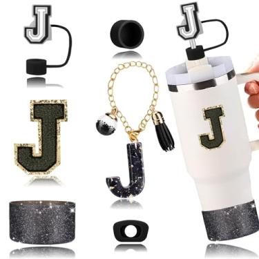 Imagem de Conjunto de acessórios para copos Stanley, incluindo 2 peças de capa de canudo de 1 cm, 1 conjunto de 3 tampas de silicone à prova de derramamento, 1 pingente de alça de flor fofo, 1 bota de silicone