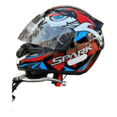 Imagem de Capacete Fechado Ebf Spark Dragon *novas Cores*, Preto/Vermelho Brilho