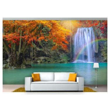 Imagem de Papel De Parede Cachoeira Natureza Outono 3D Nch149 - Você Decora
