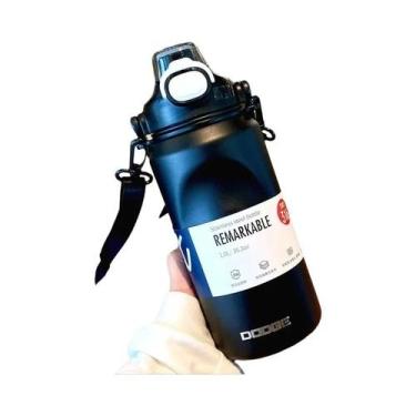 Imagem de Garrafa Térmica De Aço Inoxidável De 1L De Grande Capacidade Com Canud
