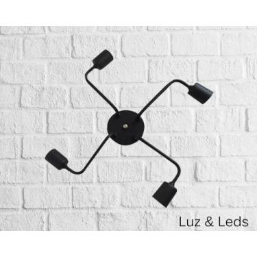 Imagem de Lustre Sputnik Aranha 4 Pernas Assimétrico Luminária Brinde bulbo 9w -