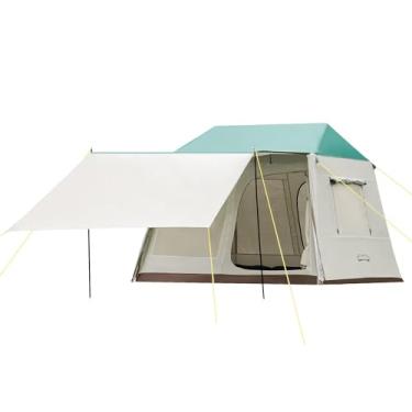 Imagem de ONTYZZ Barraca para família para 4 pessoas, grande, à prova d'água, barracas de acampamento, trilhas, piquenique ao ar livre, 240 x 210 x 185 cm