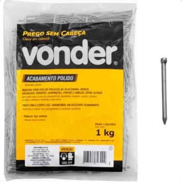 Imagem de Prego sem Cabeça 12 x 12" Polido 1 Kg Vonder