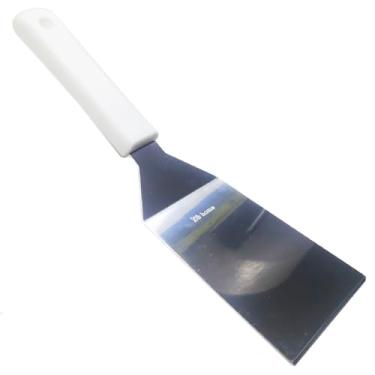 Imagem de Espátula Curva Inox Profissional Grande 30cm Chapeiro Para Chapa Grelha Lanches Lanchonetes Bares e Restaurante