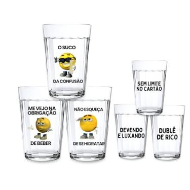 Imagem de 3 Copos Americanos Personalizados De Frase Engraçadas Divertidas Cerveja Presente Criativo Meme (EMOJI)