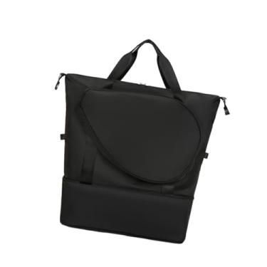 Imagem de oshhni Bolsa de tênis, bolsa de badminton, expansível, tecido oxford, grande capacidade, premium, estilosa, alça de ombro removível, esportiva, Preto
