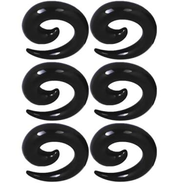 Imagem de 3 pares 1,6 mm (14 G) alargadores de caracol em espiral de acrílico branco alargador de orelha de túnel kit expansor medidores de calibre kit de alongamento de orelhas redemoinho túneis brincos