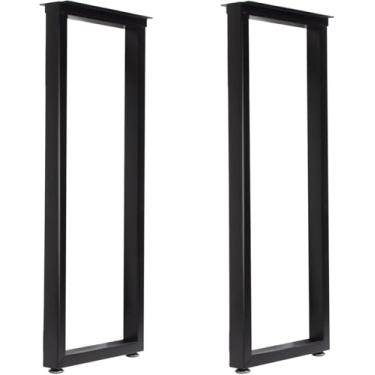 Imagem de Taelakeni Pernas de mesa de barra de metal de 101 cm, perna de mesa de jantar de estilo industrial resistente com almofadas de ajuste para pés, conjunto de 2