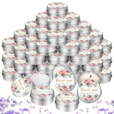 Imagem de MTLEE 50 peças de velas de casamento lembrancinhas de presente para convidados 28,3 g lavanda perfumada cera de soja velas de aromaterapia para chá de panela rústico convidados de festa de casamento